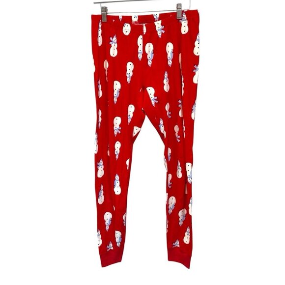 HANNA ANDERSSON Christmas Red Pajama Bottoms Pants Organic Cotton Adult Size M - Picture 1 of 11